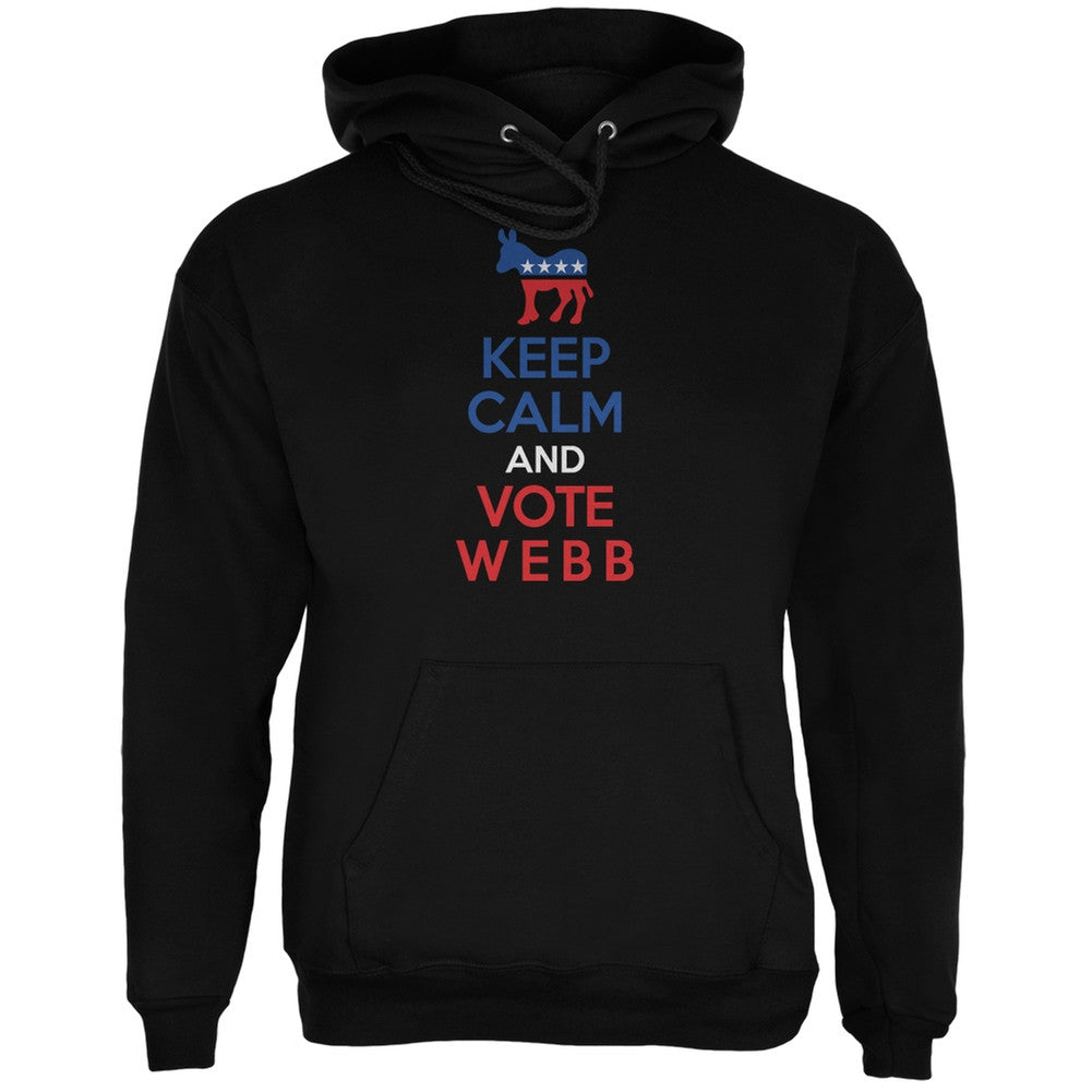 Election 2016 Keep Calm and Vote Webb Black Adult Hoodie Men's Hoodies Old Glory 2XL Black