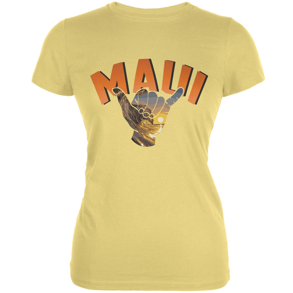 Maui Yellow Juniors Soft T-Shirt Juniors T-Shirts Old Glory 2XL Yellow