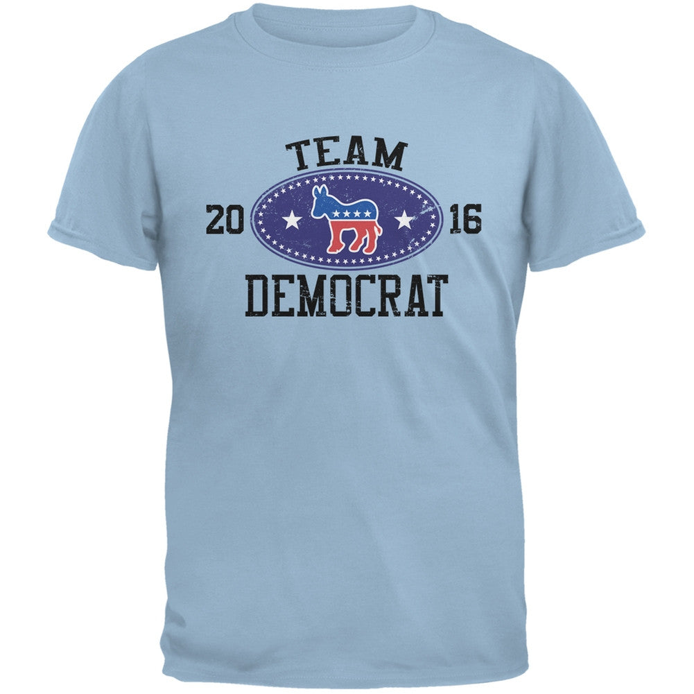 Election Team Democrat 2016 Light Blue Adult T-Shirt Men's T-Shirts Old Glory 2XL Blue