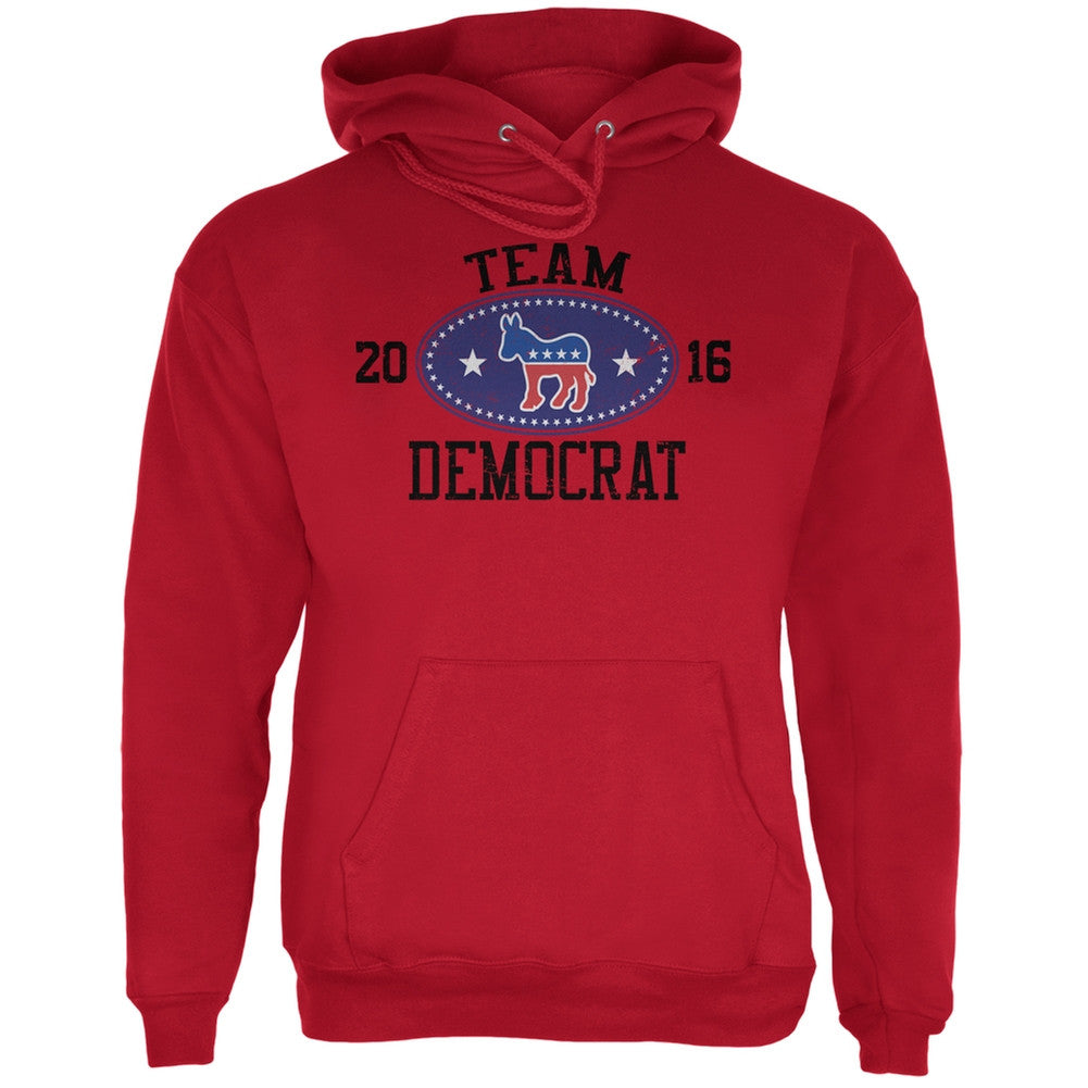 Election Team Democrat 2016 Red Adult Hoodie Men's Hoodies Old Glory 2XL Red