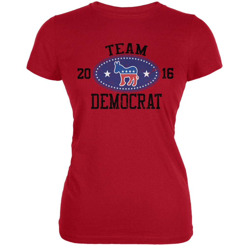 Election Team Democrat 2016 Red Juniors Soft T-Shirt Juniors T-Shirts Old Glory 2XL Red