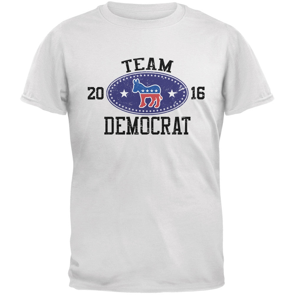 Election Team Democrat 2016 White Adult T-Shirt Men's T-Shirts Old Glory 2XL White