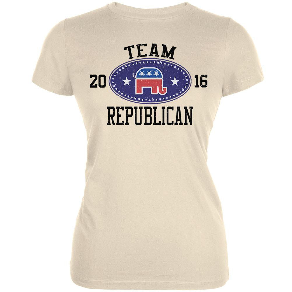 Election Team Republican 2016 Cream Juniors Soft T-Shirt Juniors T-Shirts Old Glory 2XL Off-White