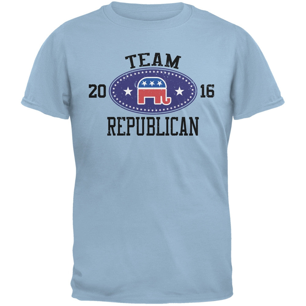 Election Team Republican 2016 Light Blue Adult T-Shirt Men's T-Shirts Old Glory 2XL Blue