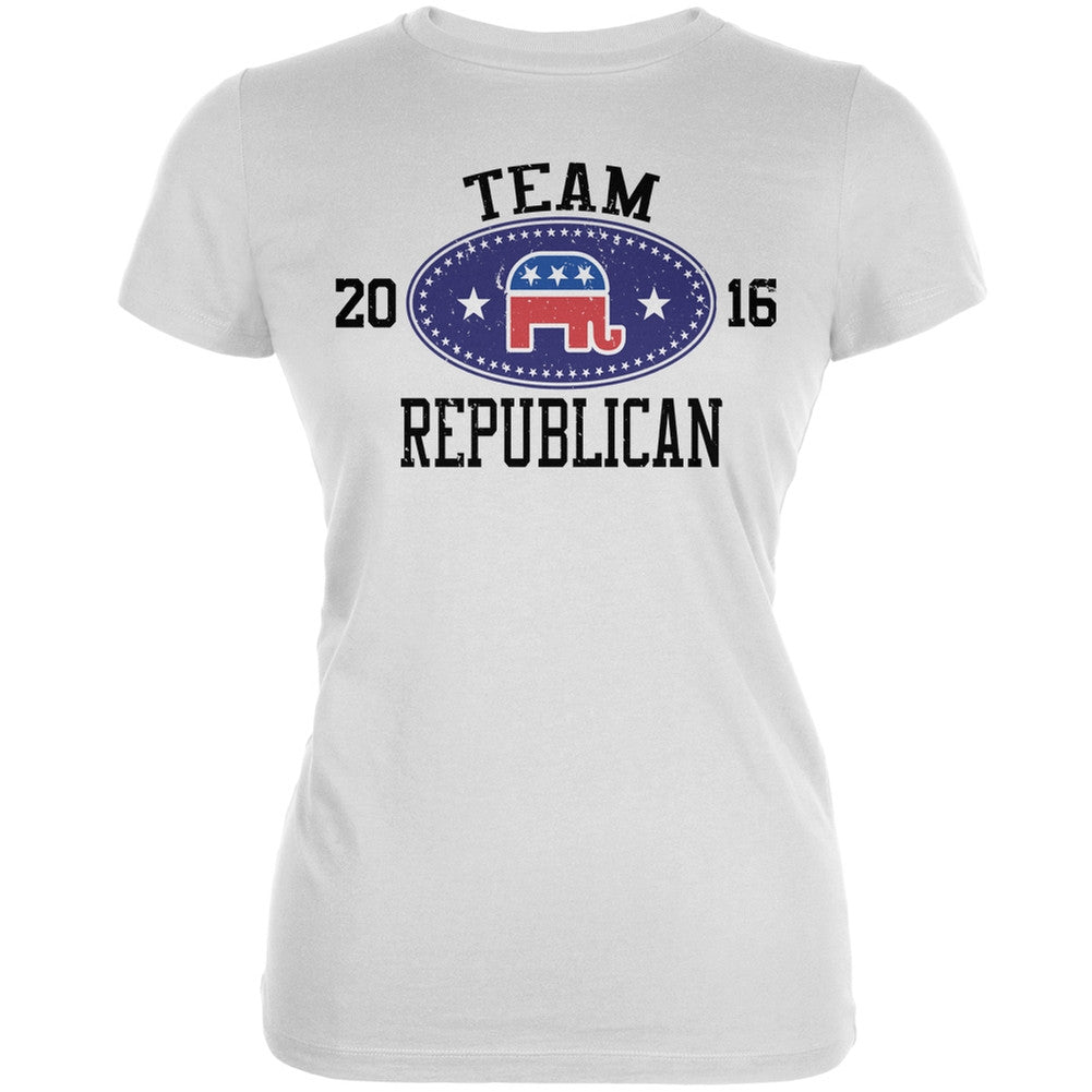 Election Team Republican 2016 White Juniors Soft T-Shirt Juniors T-Shirts Old Glory 2XL White