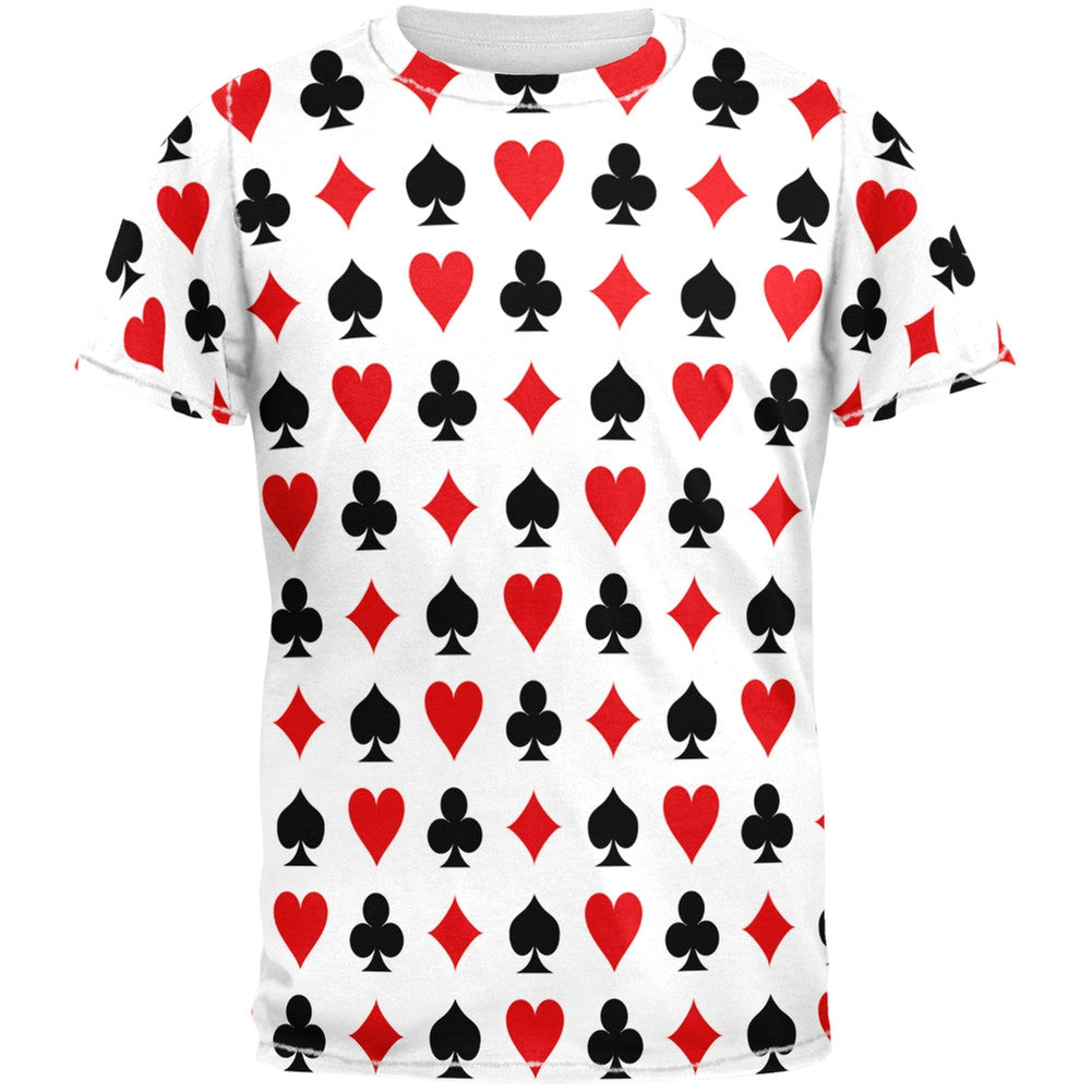 Playing Card Symbols All Over Adult T-Shirt Men's T-Shirts Old Glory 2XL Multi