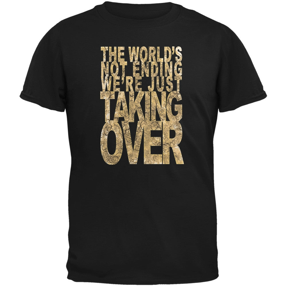 Graduation Taking Over the World Funny Black Adult T-Shirt Men's T-Shirts Old Glory 2XL Black