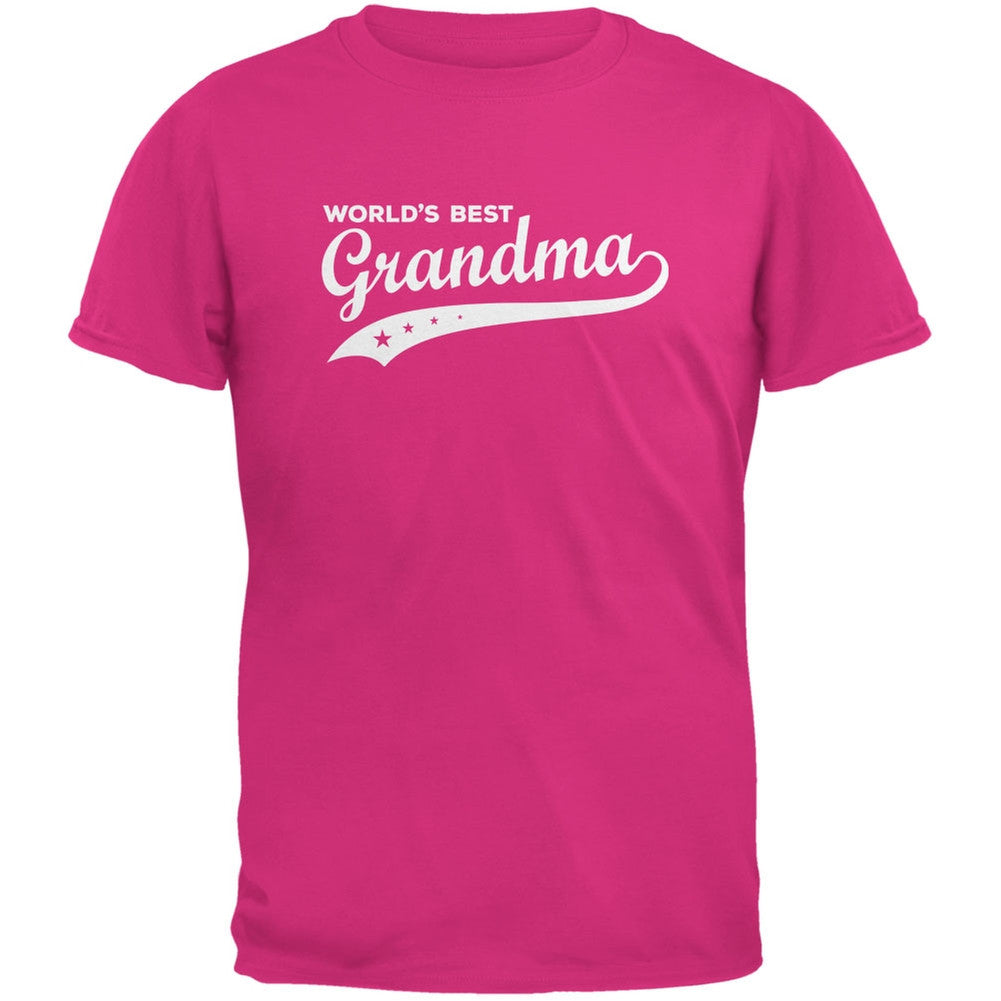 Mother's Day - World's Best Grandma Pink Adult T-Shirt Men's T-Shirts Old Glory 2XL Pink