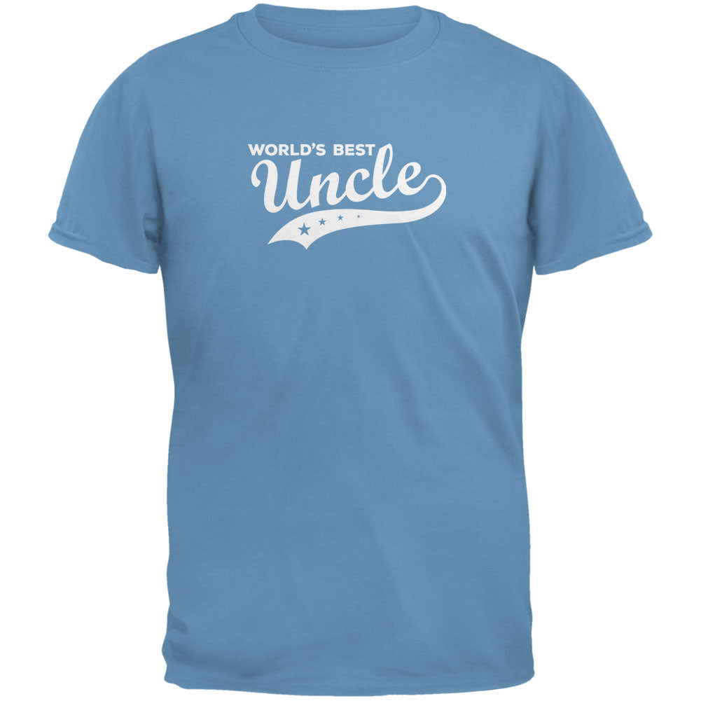 World's Best Uncle Carolina Blue Adult T-Shirt Men's T-Shirts Family 2XL Blue