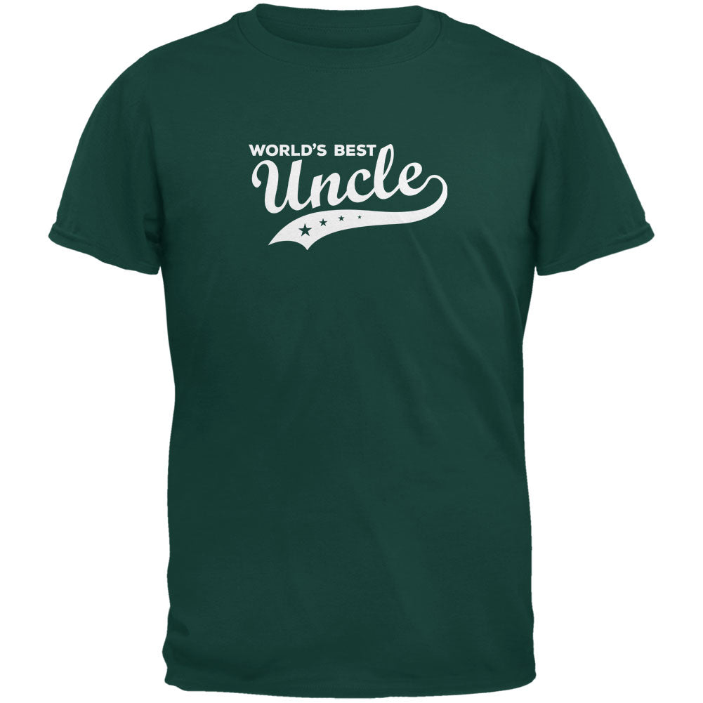 World's Best Uncle Forest Green Adult T-Shirt Men's T-Shirts Family 2XL Dark Green