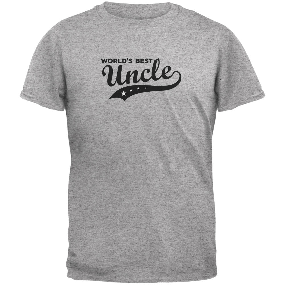 World's Best Uncle Heather Grey Adult T-Shirt Men's T-Shirts Family 2XL Grey