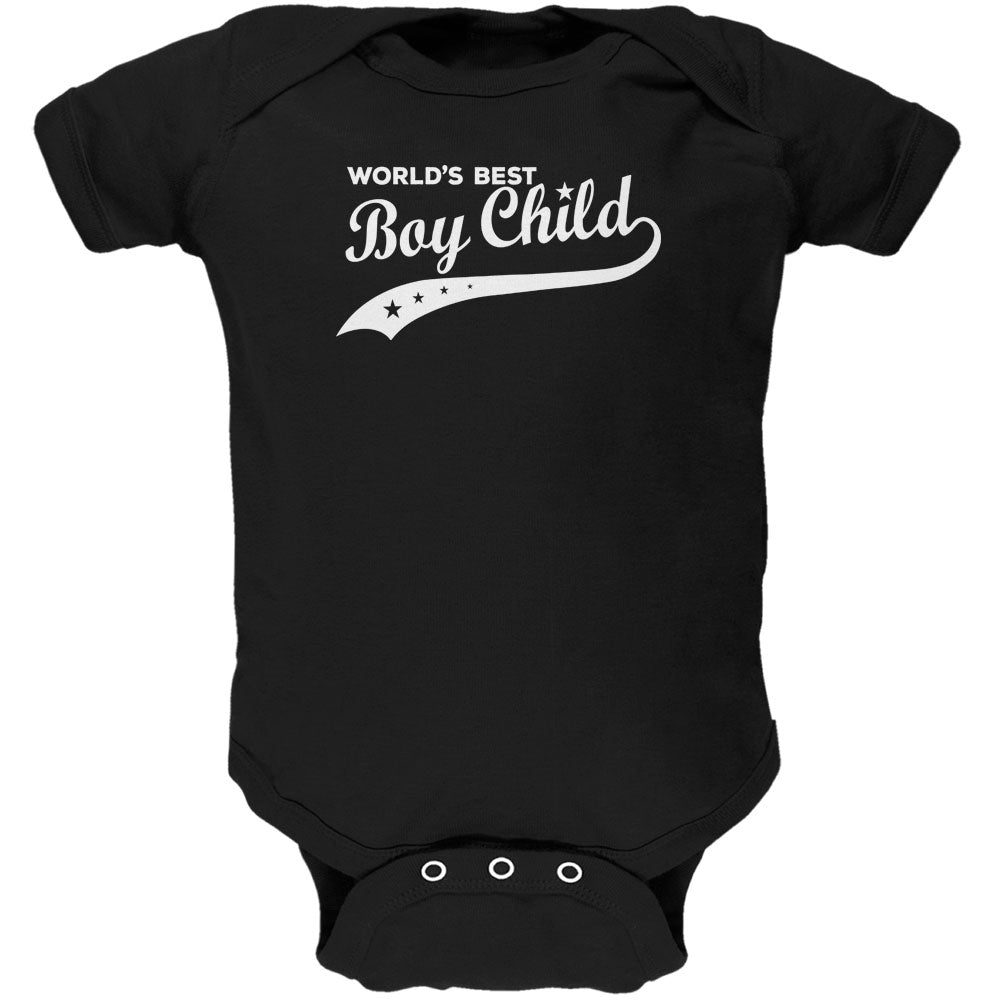 World's Best Boy Child Black Soft Baby One Piece Baby One Piece Old Glory 0-3M Black