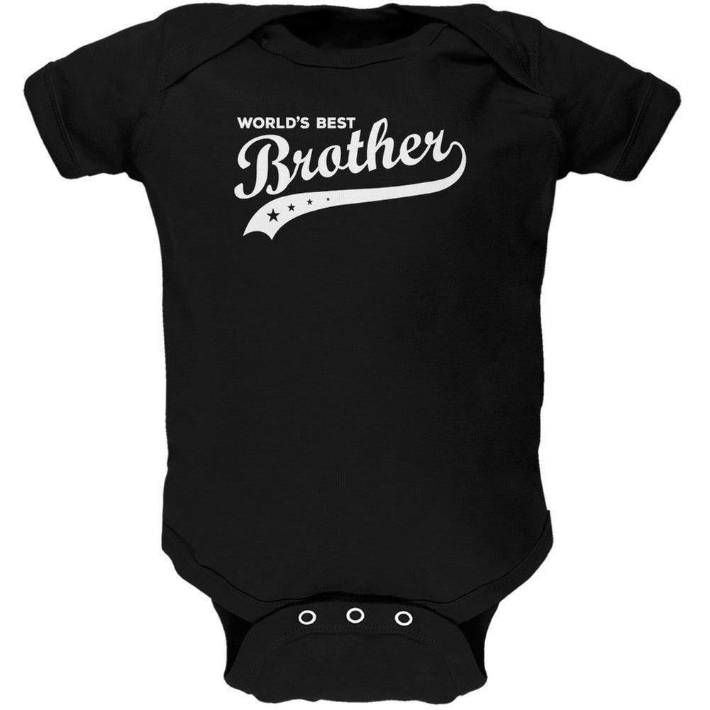 World's Best Brother Black Soft Baby One Piece Baby One Piece Old Glory 0-3M Black