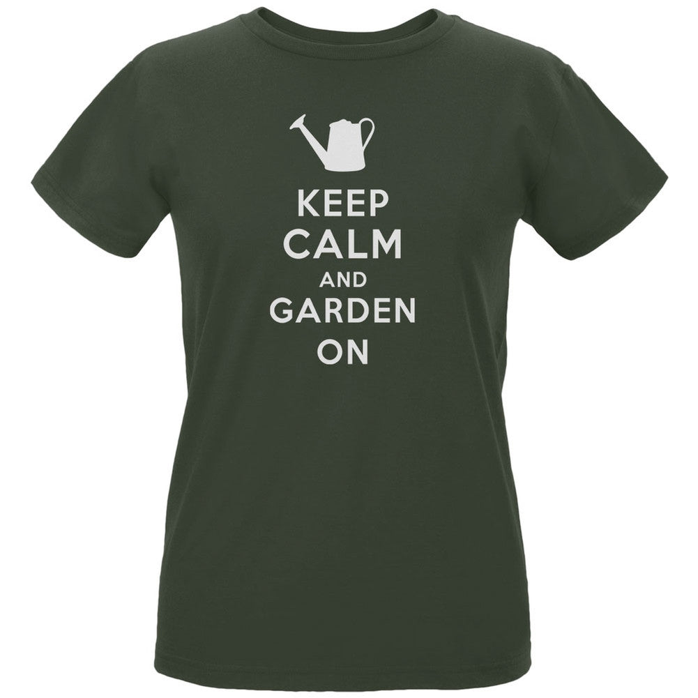 Mother's Day - Keep Calm & Garden On Women's Organic City Green T-Shirt Women's T-Shirts Old Glory LG Green