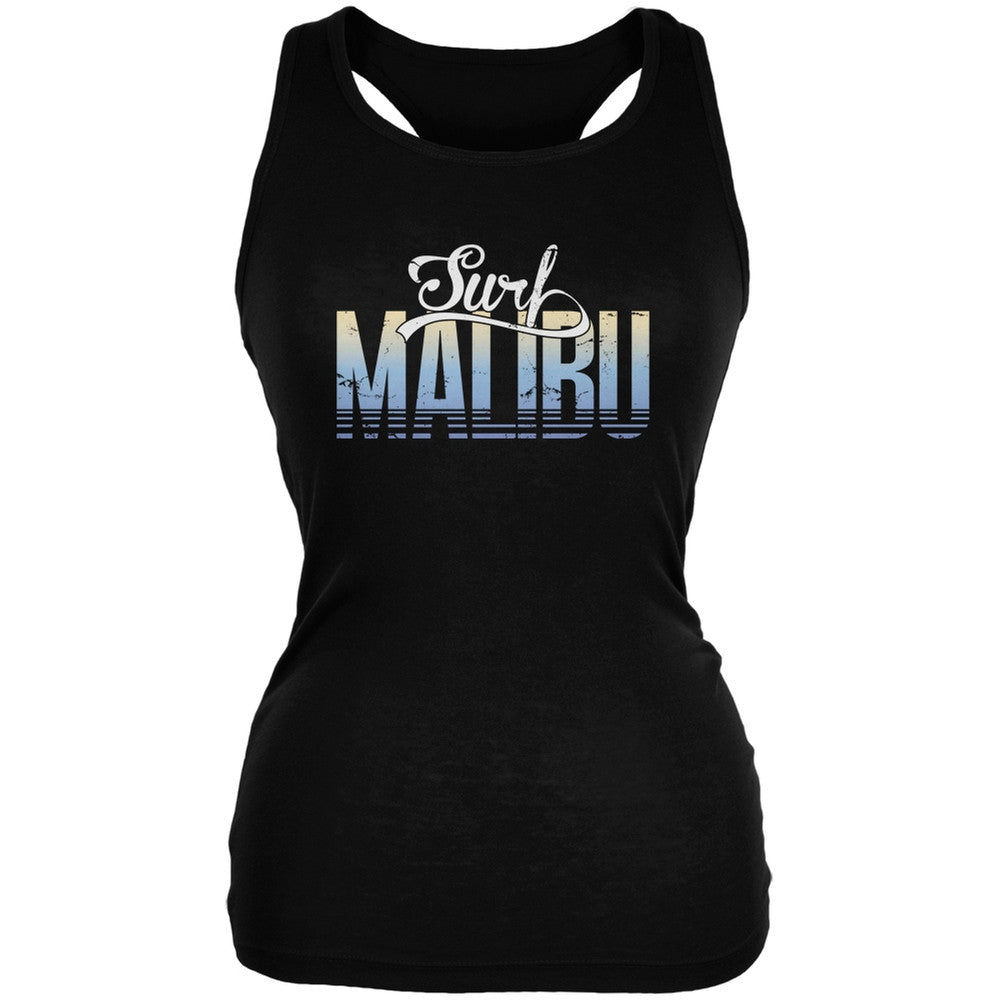 Surf Malibu Black Juniors Soft Tank Top Juniors Tank Tops Old Glory 2XL Black