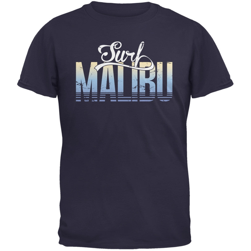 Surf Malibu Navy Adult T-Shirt Men's T-Shirts Old Glory 2XL Blue