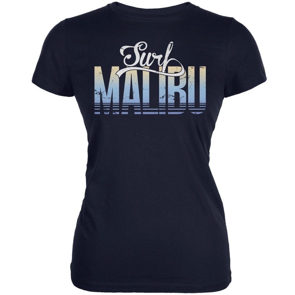 Surf Malibu Navy Juniors Soft T-Shirt Juniors T-Shirts Old Glory 2XL Blue