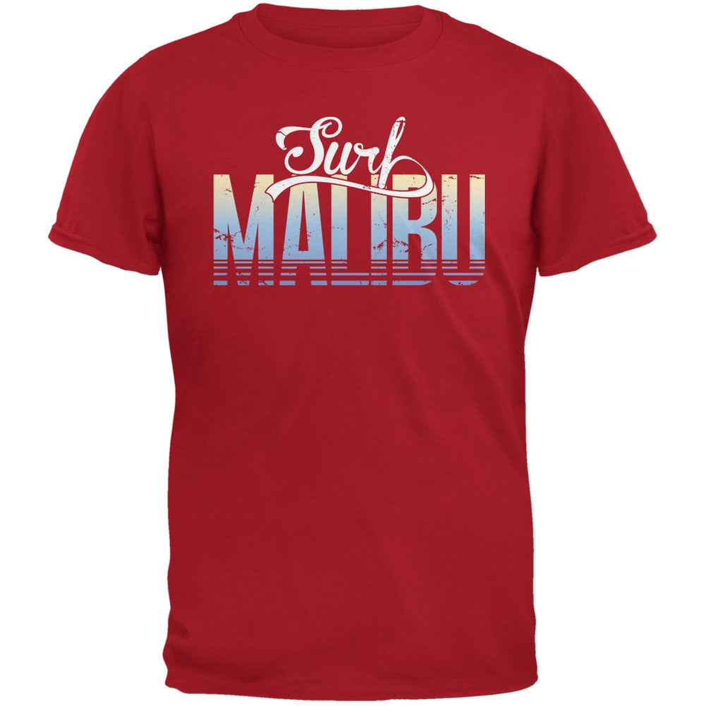 Surf Malibu Red Adult T-Shirt Men's T-Shirts Old Glory 2XL Red