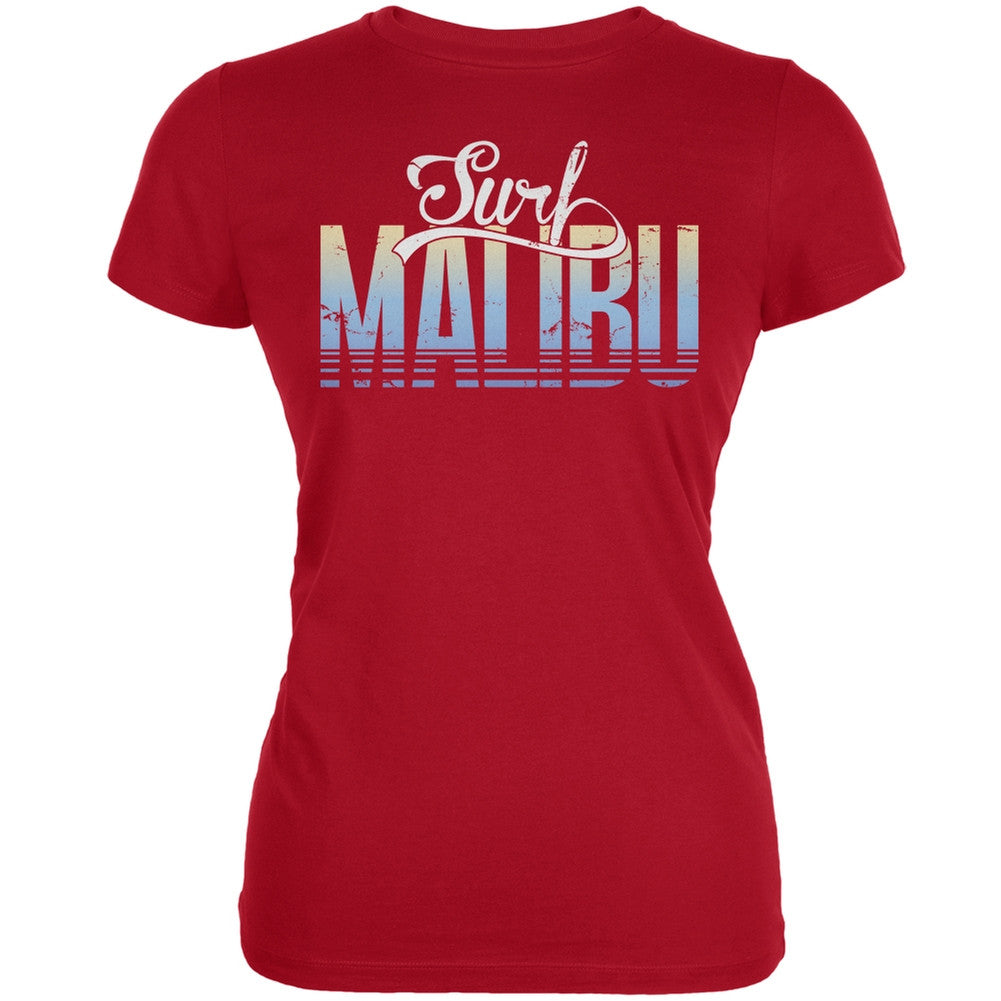 Surf Malibu Red Juniors Soft T-Shirt Juniors T-Shirts Old Glory 2XL Red