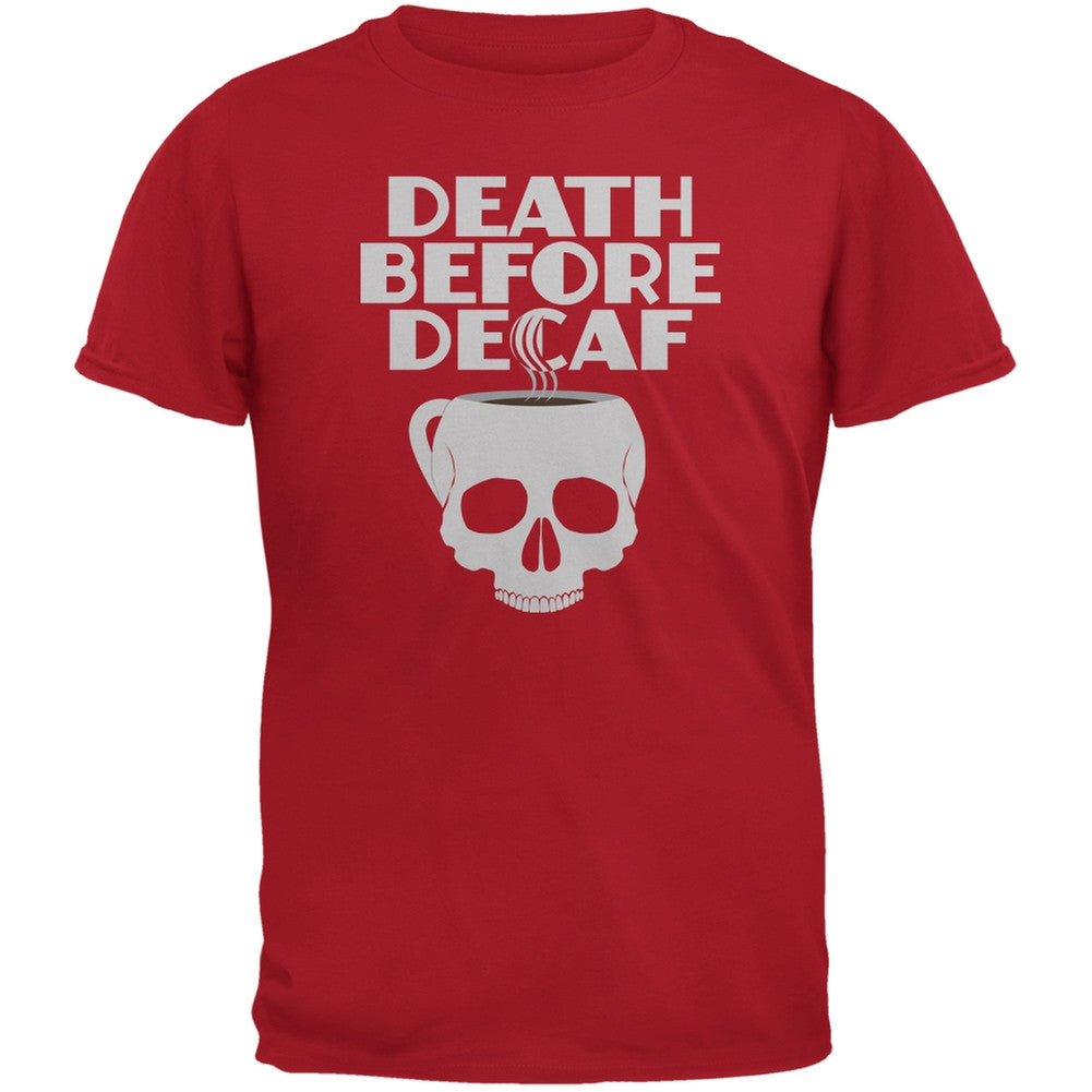 Death Before Decaf Red Adult T-Shirt Men's T-Shirts Old Glory 2XL Red