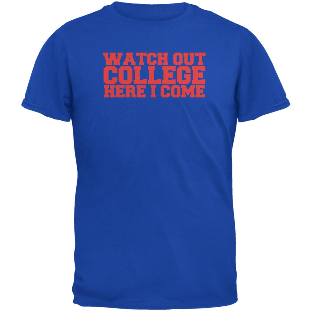 Graduation - Watch Out College Royal Adult T-Shirt Men's T-Shirts Old Glory 2XL Blue