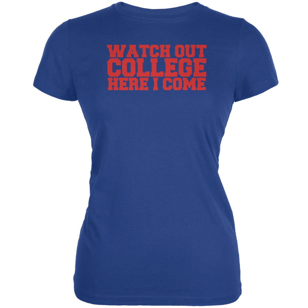 Graduation - Watch Out College Royal Juniors Soft T-Shirt Juniors T-Shirts Old Glory 2XL Blue