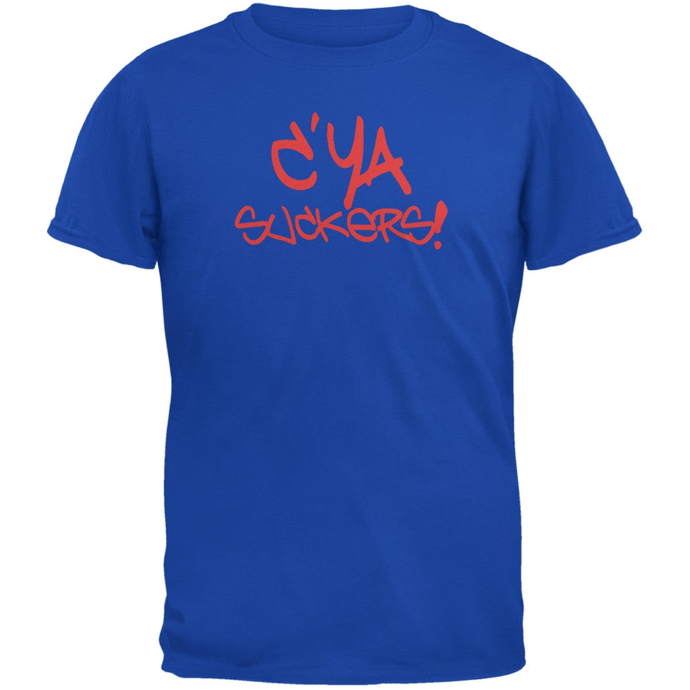 Graduation - C'Ya Suckers Funny Royal Adult T-Shirt Men's T-Shirts Old Glory 2XL Blue