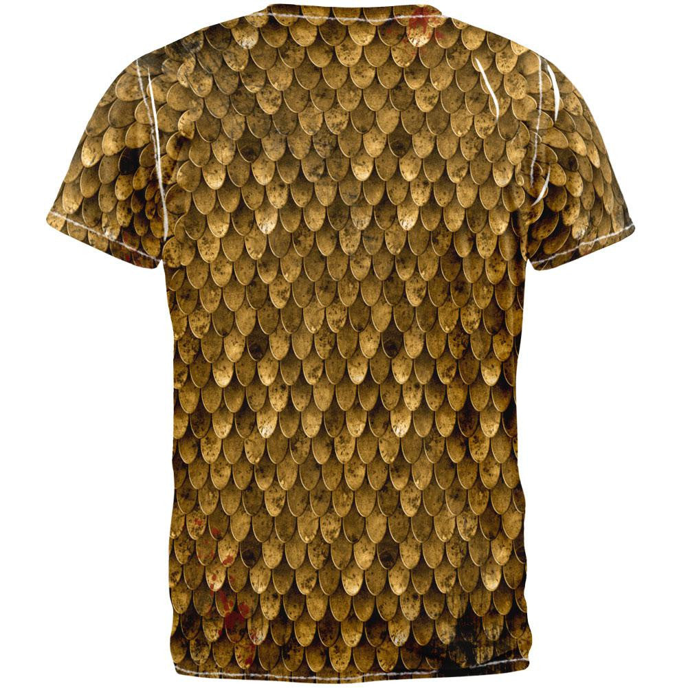Bronze Scale Armor Costume All Over Adult T-Shirt Men's T-Shirts Old Glory