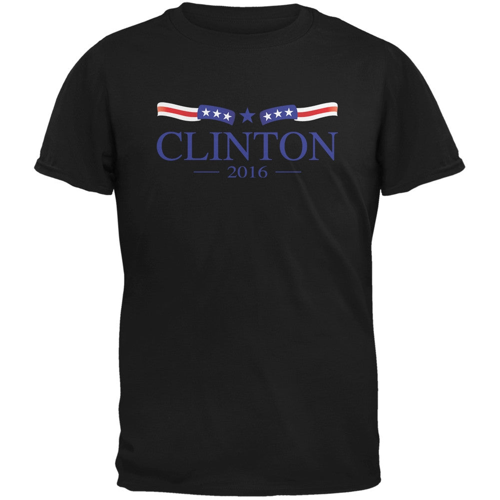 Election 2016 - Hillary Clinton Flag Black Adult T-Shirt Men's T-Shirts Old Glory 2XL Black