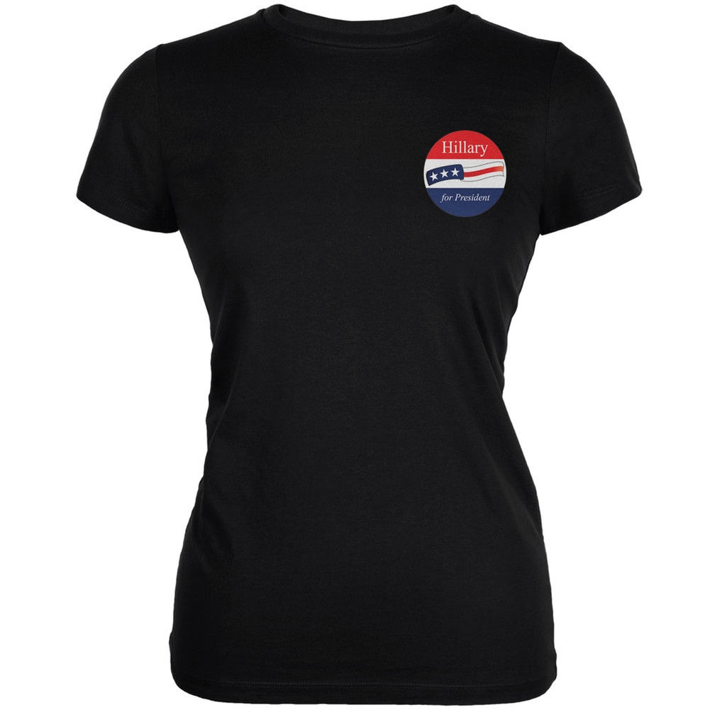 Election 2016 - Hillary Clinton for President Jersey Black Juniors Soft T-Shirt Juniors T-Shirts Old Glory 2XL Black