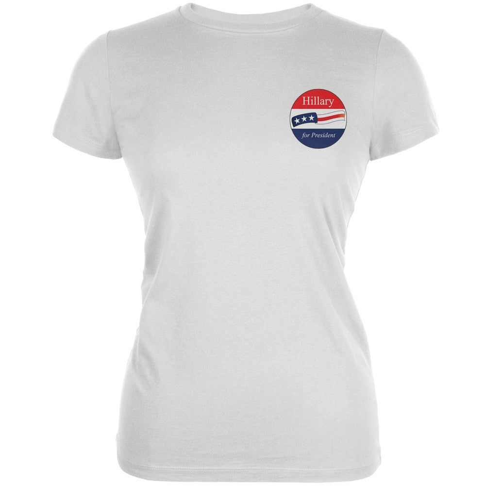 Election 2016 - Hillary Clinton for President Jersey White Juniors Soft T-Shirt Juniors T-Shirts Old Glory 2XL White