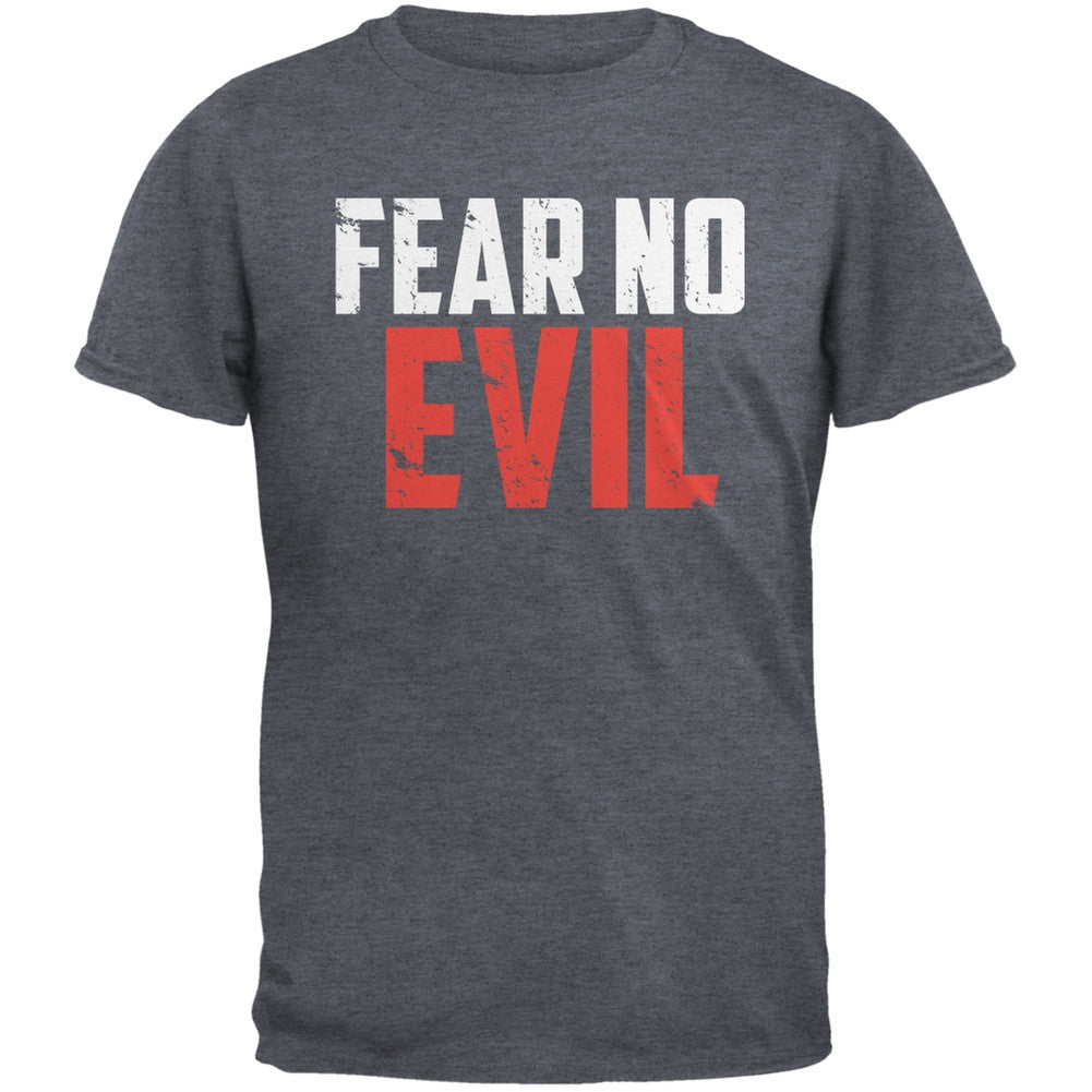 Fear No Evil Dark Heather Adult T-Shirt Men's T-Shirts Old Glory 2XL Grey