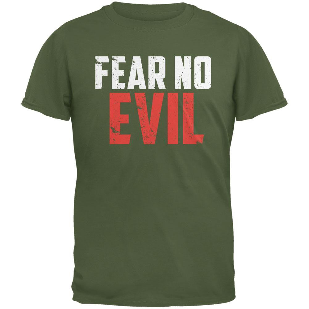 Fear No Evil Military Green Adult T-Shirt Men's T-Shirts Old Glory 2XL Green