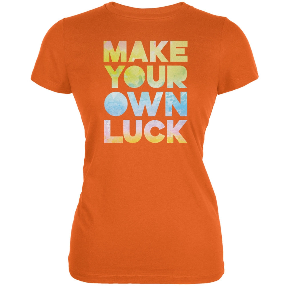 Make Your Own Luck Orange Juniors Soft T-Shirt Juniors T-Shirts Old Glory 2XL Orange
