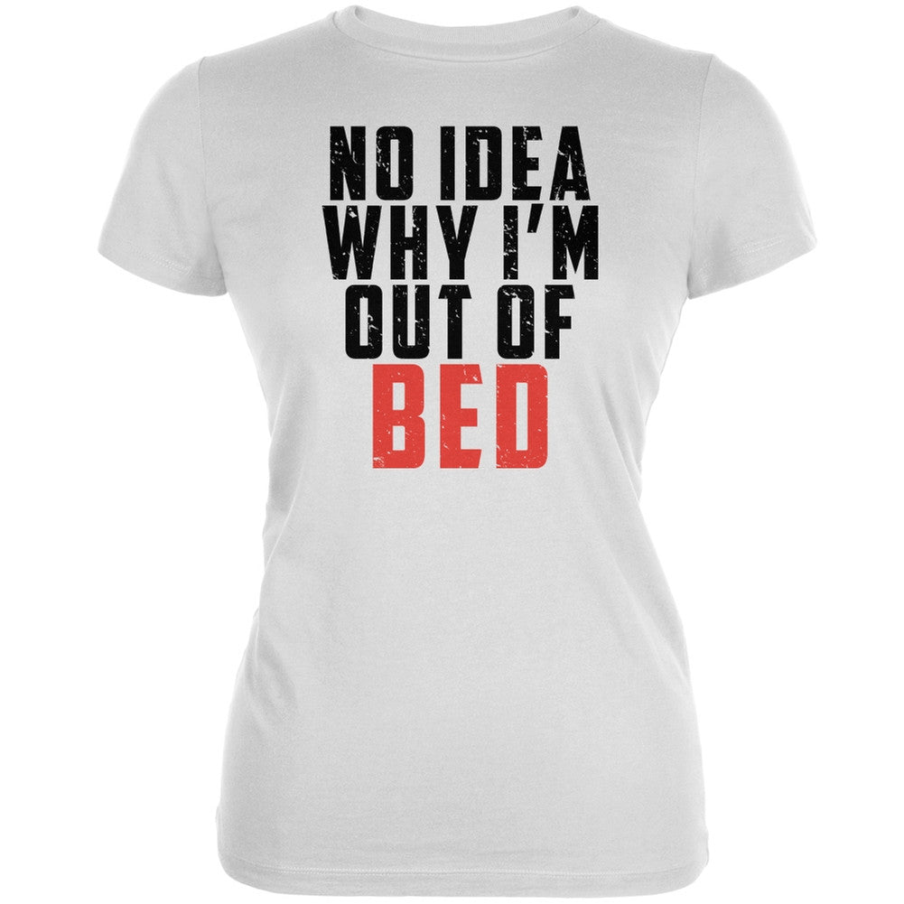 Out Of Bed White Juniors Soft T-Shirt Juniors T-Shirts Old Glory 2XL White