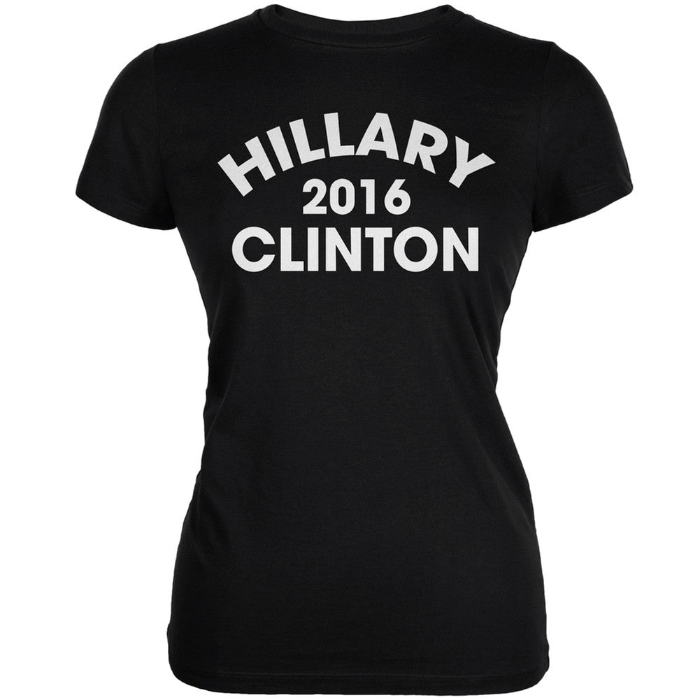 Election 2016 - Hillary Clinton Varsity Black Juniors Soft T-Shirt Juniors T-Shirts Old Glory 2XL Black