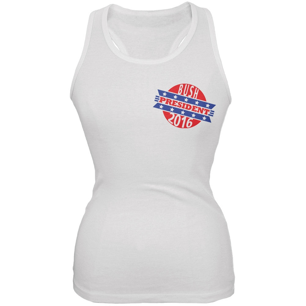 Election 2016 Bush President Retro White Juniors Soft Tank Top Juniors Tank Tops Old Glory 2XL White