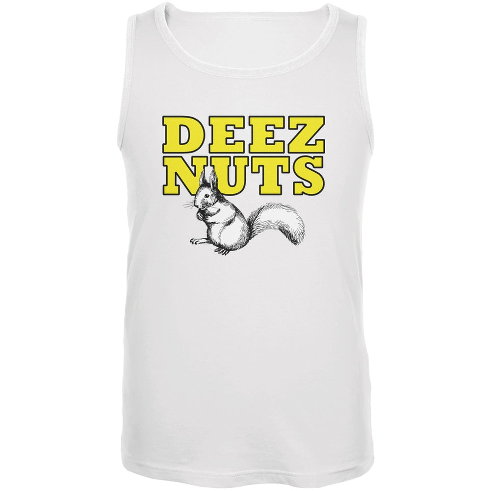 Deez Nuts White Adult Tank Top Men's Tank Tops Old Glory 2XL White