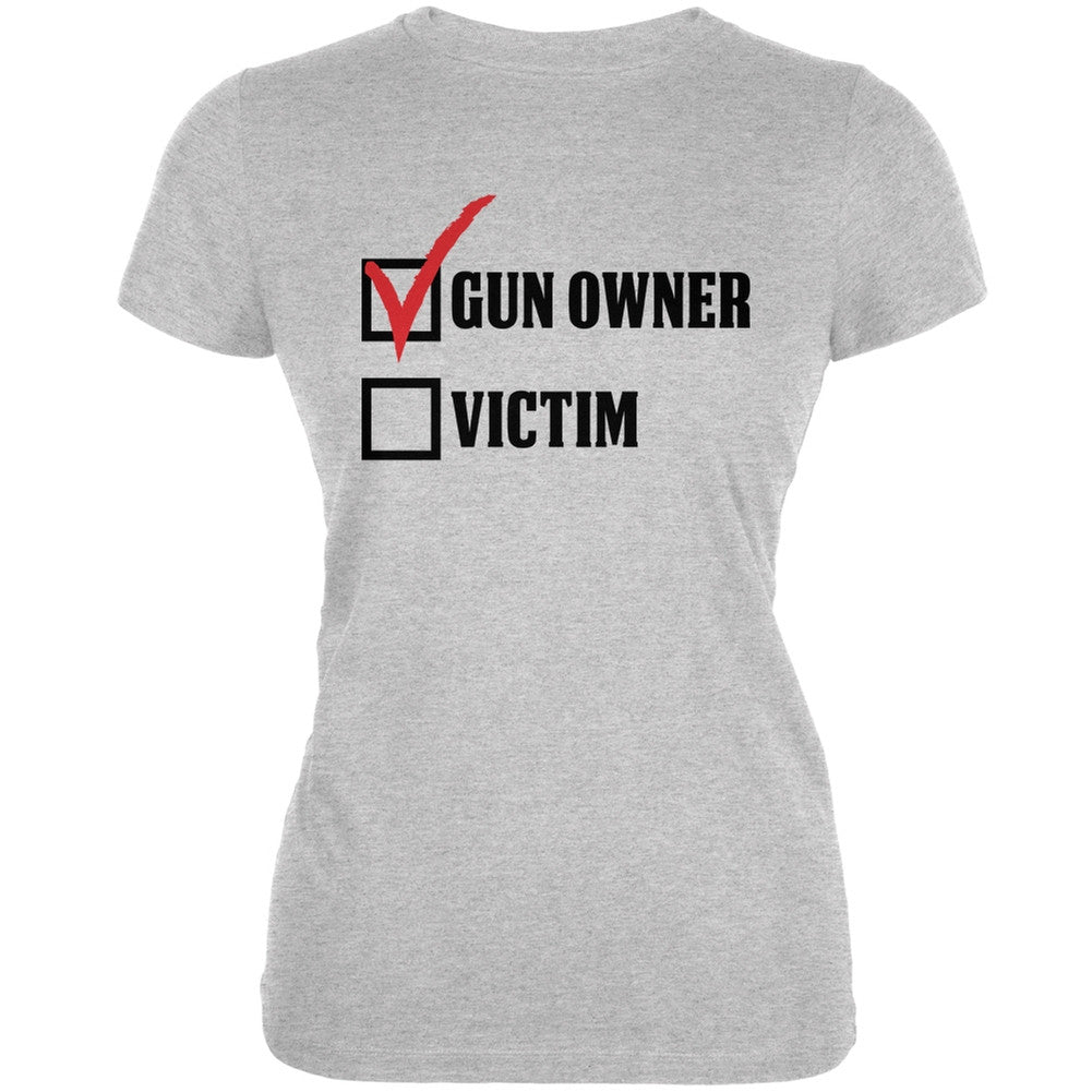Gun Owner Heather Grey Juniors Soft T-Shirt Juniors T-Shirts Old Glory 2XL Grey