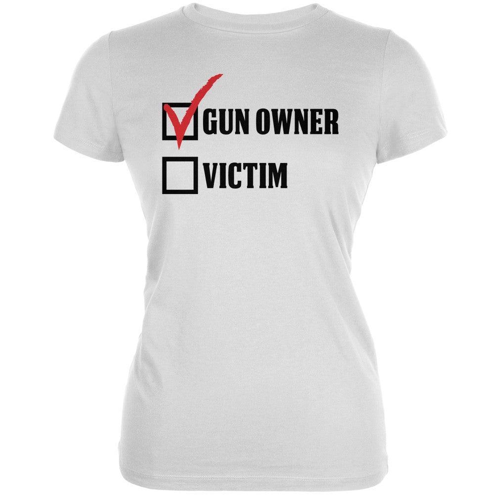 Gun Owner White Juniors Soft T-Shirt Juniors T-Shirts Old Glory 2XL White