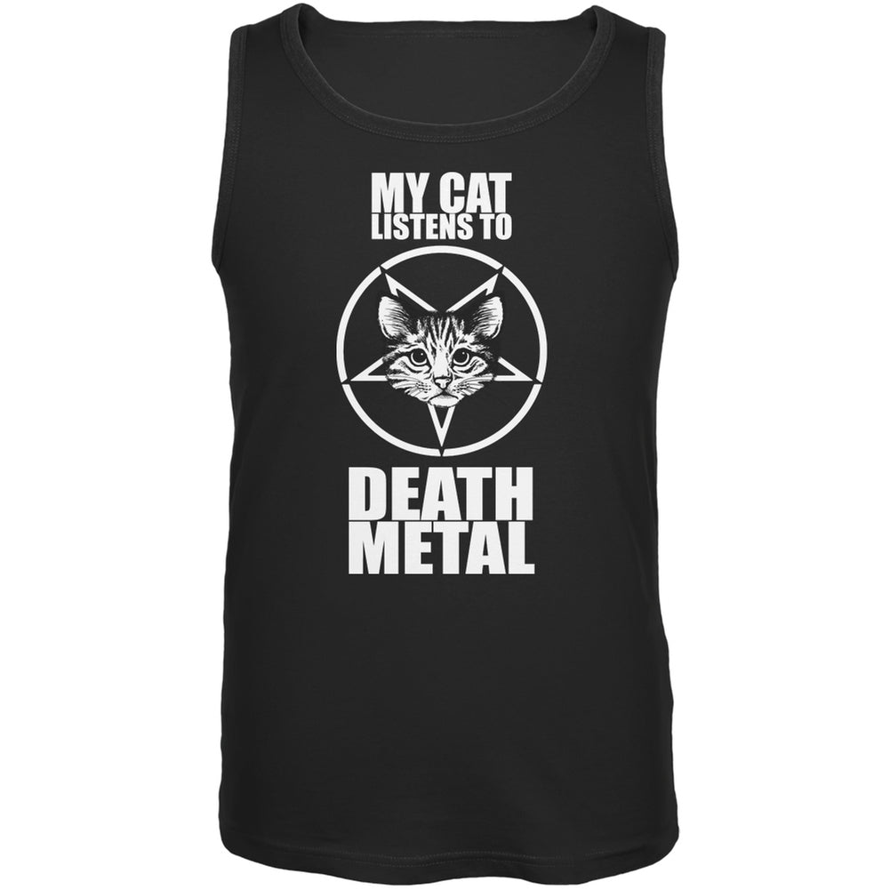 My Cat Listens To Metal Black Adult Tank Top Men's Tank Tops Old Glory 2XL Black