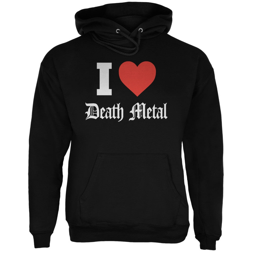 I Heart Death Metal Black Adult Hoodie Men's Hoodies Old Glory 2XL Black