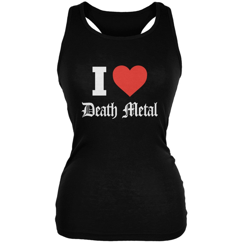 I Heart Death Metal Black Juniors Soft Tank Top Juniors Tank Tops Old Glory 2XL Black