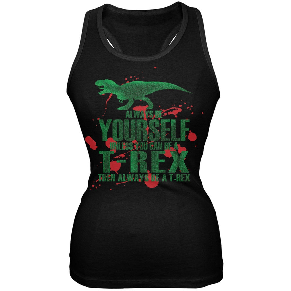 Jurassic - Always Be Yourself T-Rex Attack Jurassic Black Juniors Soft Tank Top Juniors Tank Tops Old Glory 2XL Black