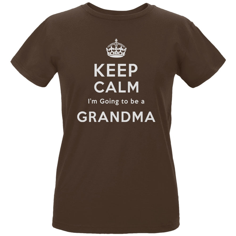 Keep Calm Going to be Grandma Chocolate Women's Organic T-Shirt Women's T-Shirts Old Glory LG Brown