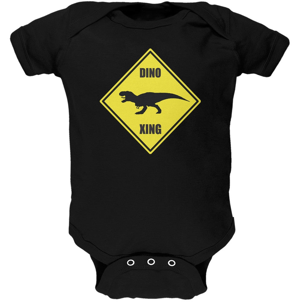Dino Crossing Black Soft Baby One Piece Baby One Piece Old Glory 0-3M Black