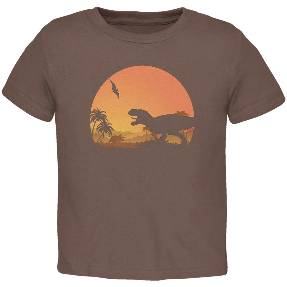 Jurassic Scape Brown Toddler T-Shirt Toddler T-Shirts Old Glory 2T Brown