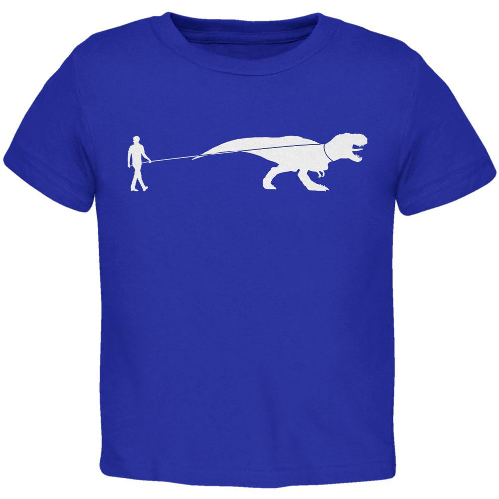 Jurassic - Dinosaur T-Rex On A Leash Royal Toddler T-Shirt Toddler T-Shirts Old Glory 2T Blue