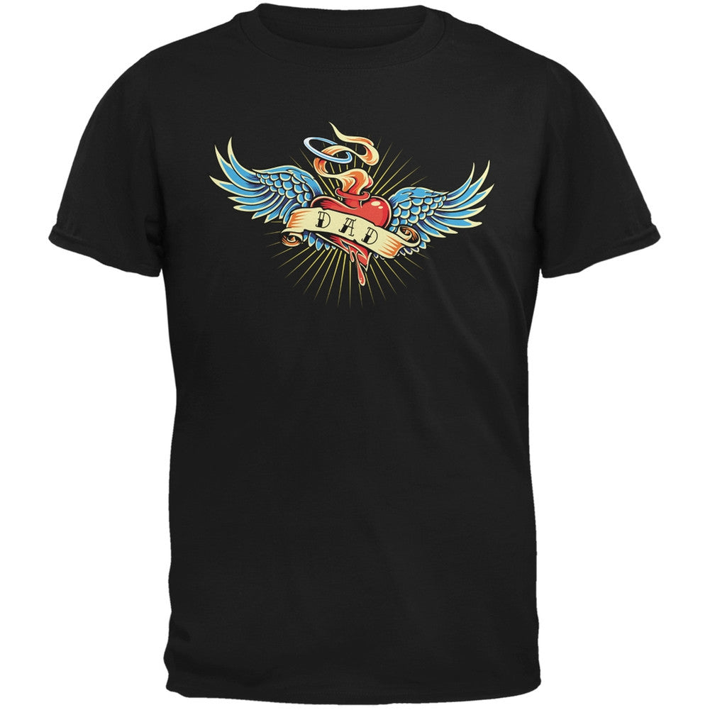 Father's Day - Vintage Dad Tattoo Black Adult T-Shirt Men's T-Shirts Old Glory 2XL Black