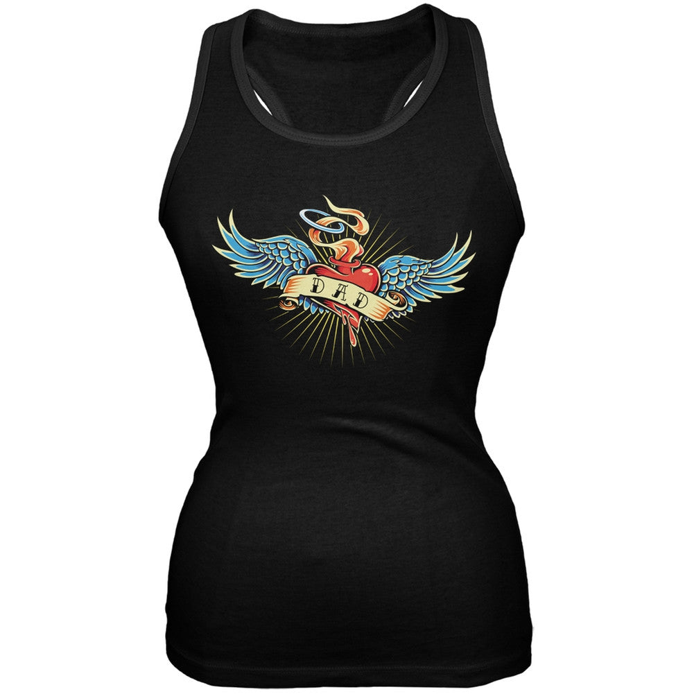 Father's Day - Vintage Dad Tattoo Black Juniors Soft Tank Top Juniors Tank Tops Old Glory 2XL Black